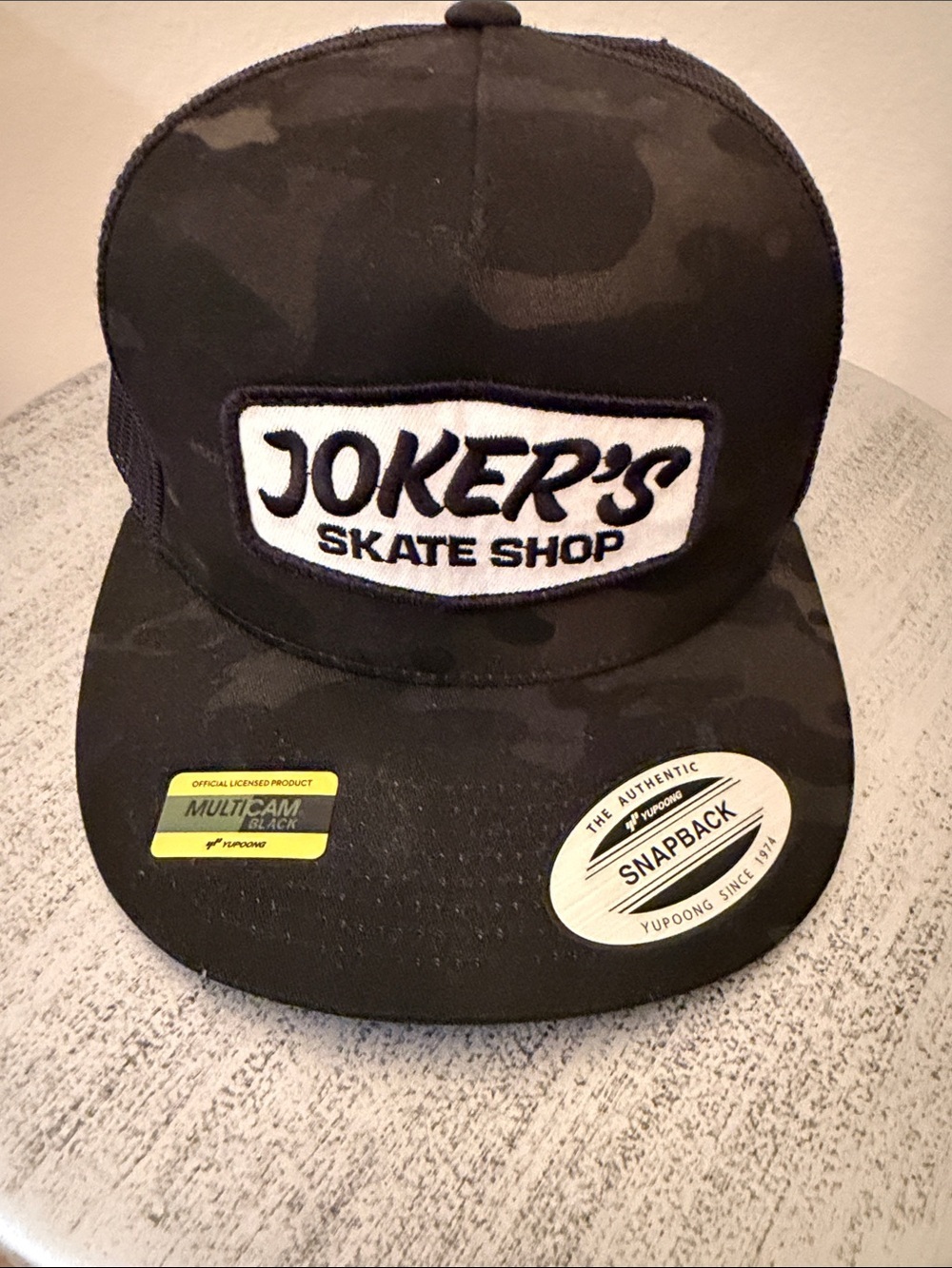 Joker's Skate Shop Black Snapback Hat by classic Yupong